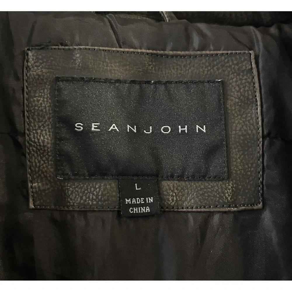Men's Sean John Brown Polyester Jacket With Zip In Liner And Hood Size Large‎